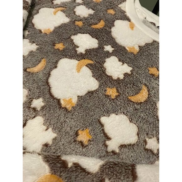 Fluffy Fleece Cloud & Moon Pattern Sweatshirt - Picture 4 of 8